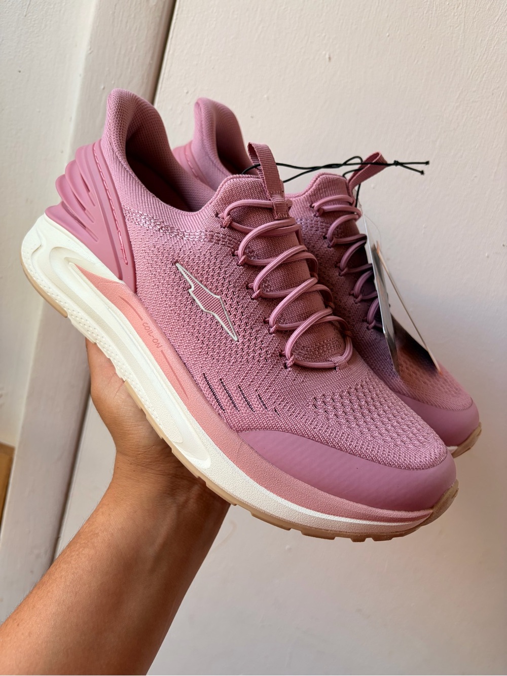 Avia Women's Dusty Pink Knit Athletic Sneakers